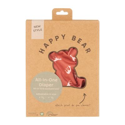 HappyBear Diapers All-in-One Cloth Diaper for Babies – Reusable One Size 4–15 kg, Savanna – product…