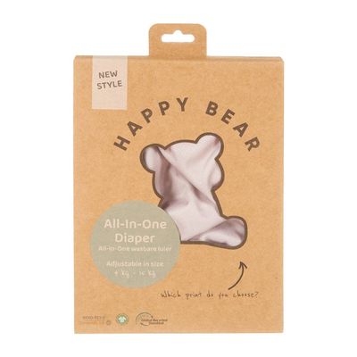 HappyBear Diapers Pannolino lavabile tutto in uno per neonati – Riutilizzabile, taglia unica 4–15 k…