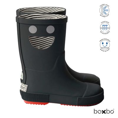 Boxbo Stivali da Pioggia Bambini Eco Rubber, Schwarz – materiale scolastico, disegno e lavoretti