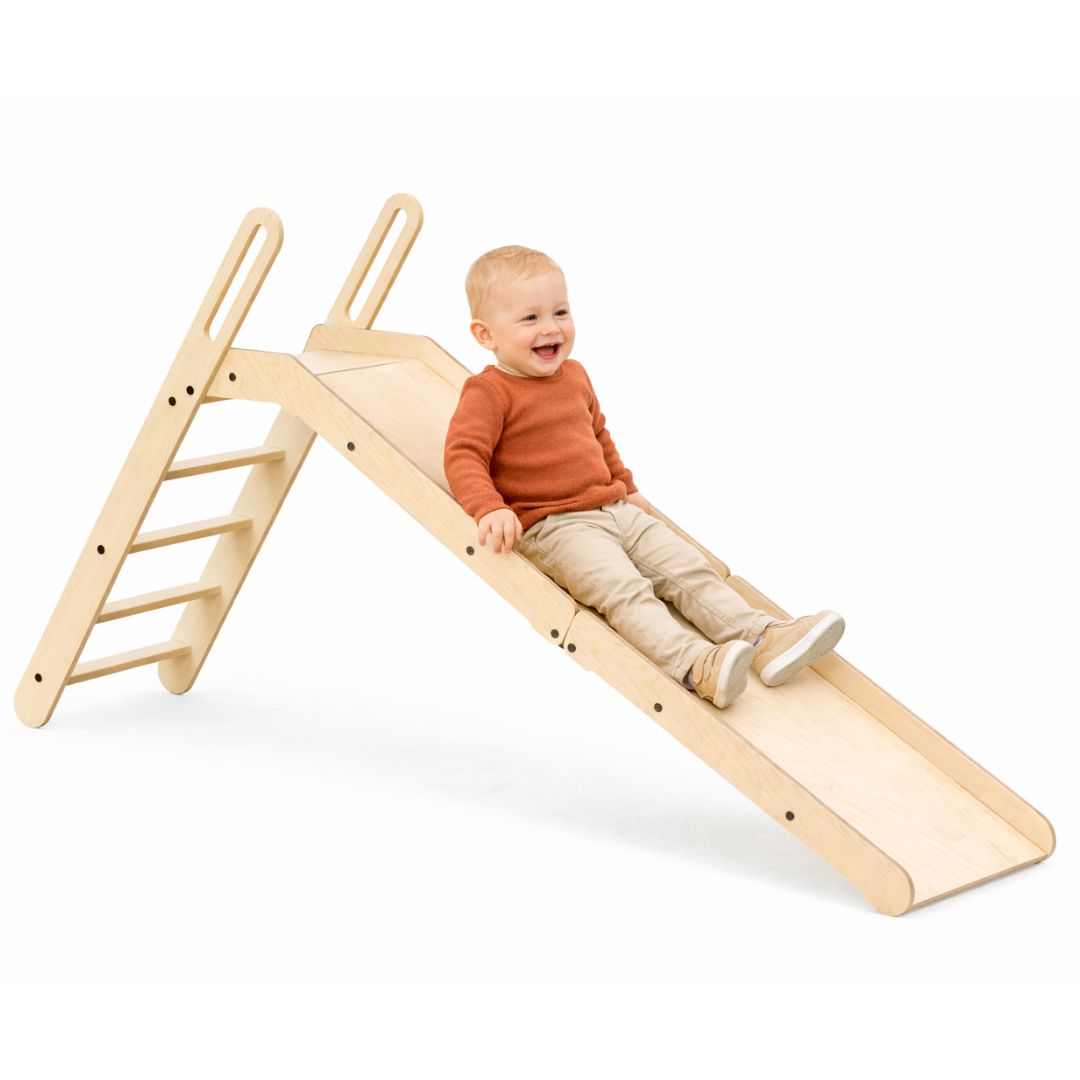 MamaToyz SLIDEME natural slide – wooden toy, motor skills toy