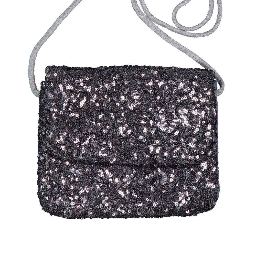 Kids Sequin Handbag – Grey Glitter Shoulder Bag