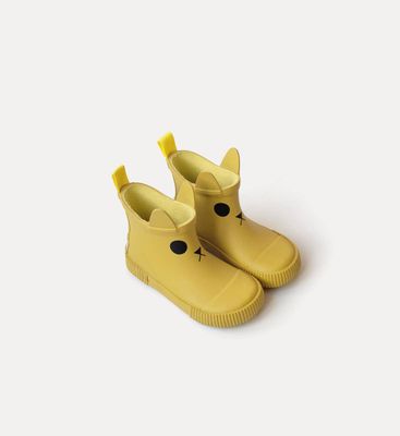Kids Rain Boots – Natural Rubber with Cotton Lining