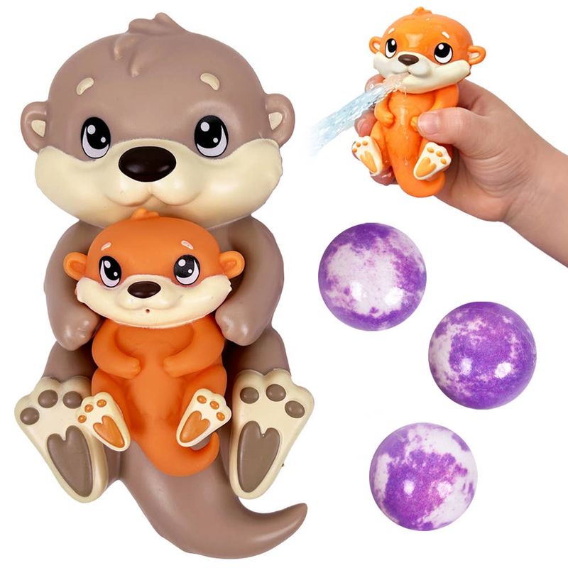 Kids Bath Bomb Toy – Calming Otter with 3 Lavender Bath Bombs
