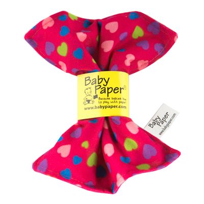 Baby Crinkle Sensory Toy – Fabric Developmental Toy for Newborns 0+, Pink Hearts