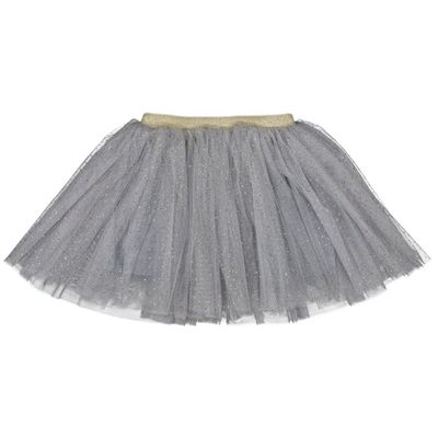 Girls Tulle Tutu Skirt – Grey with Gold Dots, Age 3–6 Girls Tulle Tutu Skirt – Grey with Gold Dots, Age 3–6