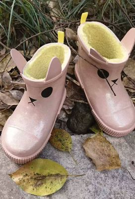 Kids Thermal Rain Boots – Natural Rubber, Fleece Lined