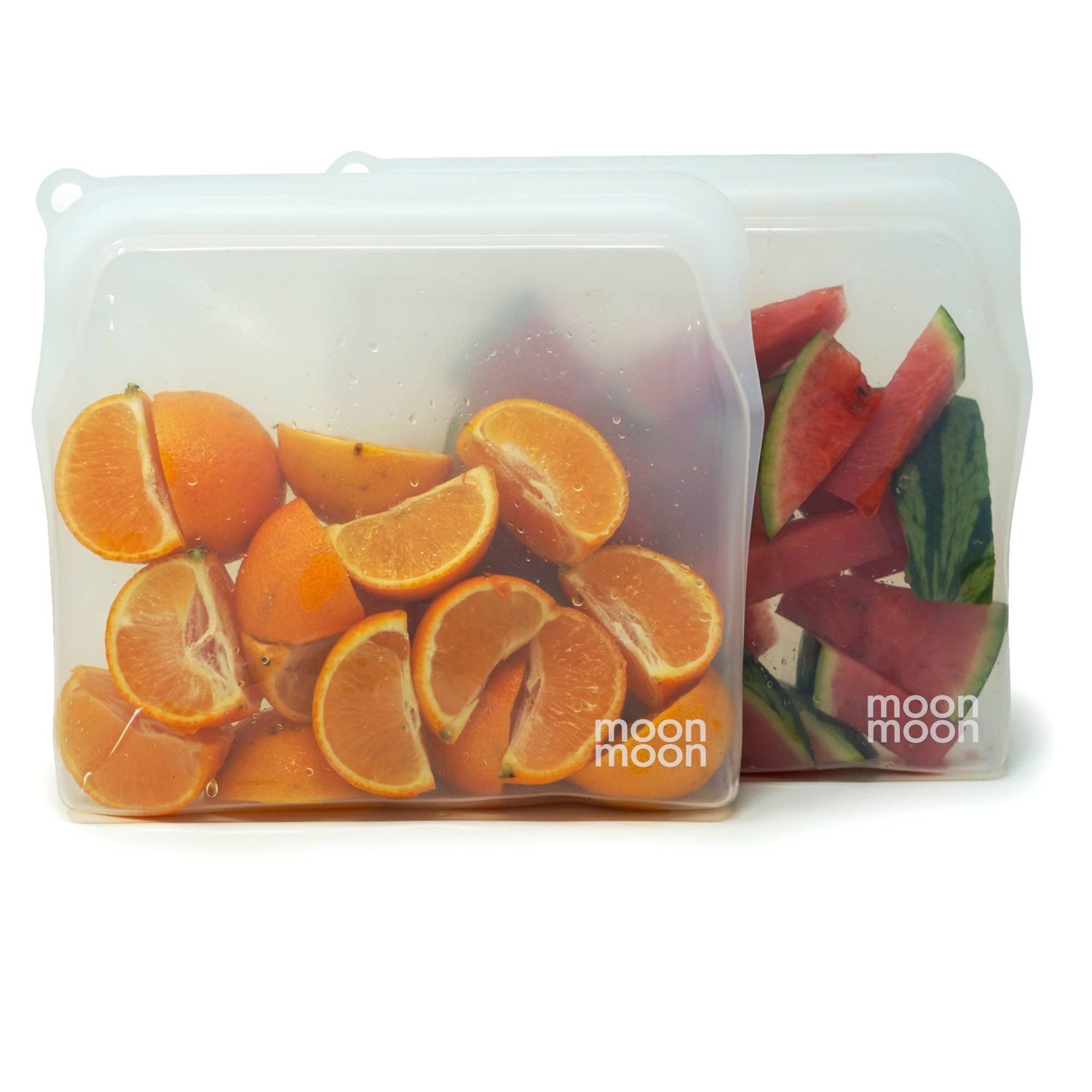 Reusable Silicone Food Storage Bags 900 ml – Leakproof 2-Pack, Clear