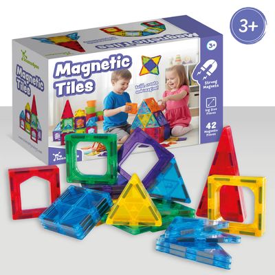 Jeu de construction magnétique de 42 pièces pour enfants de 3 ans et plus