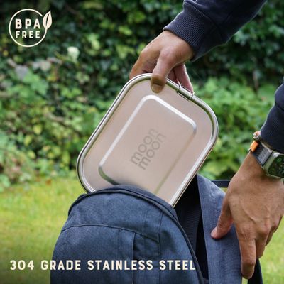 Stainless Steel Bento Lunch Box 1.4 L – Leakproof with 2 Removable Dividers