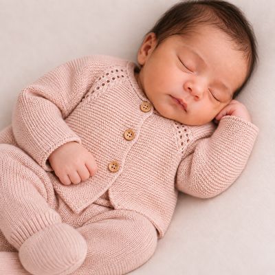 Organic Cotton Baby Clothing Set – Jacket &amp; Pants, 0–6 Months
