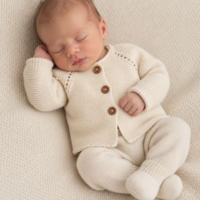 Organic Cotton Baby Clothing Set – Jacket &amp; Pants, 0–6 Months