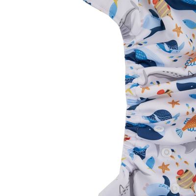 HappyBear Diapers Reusable Baby Swim Diaper – One Size 0–3 Years, Meerestiere – detail view, bath t…