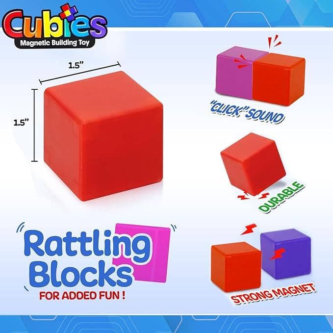 Cubi magnetici da costruzione per bambini – 64 pezzi, blocchi da costruzione 3D