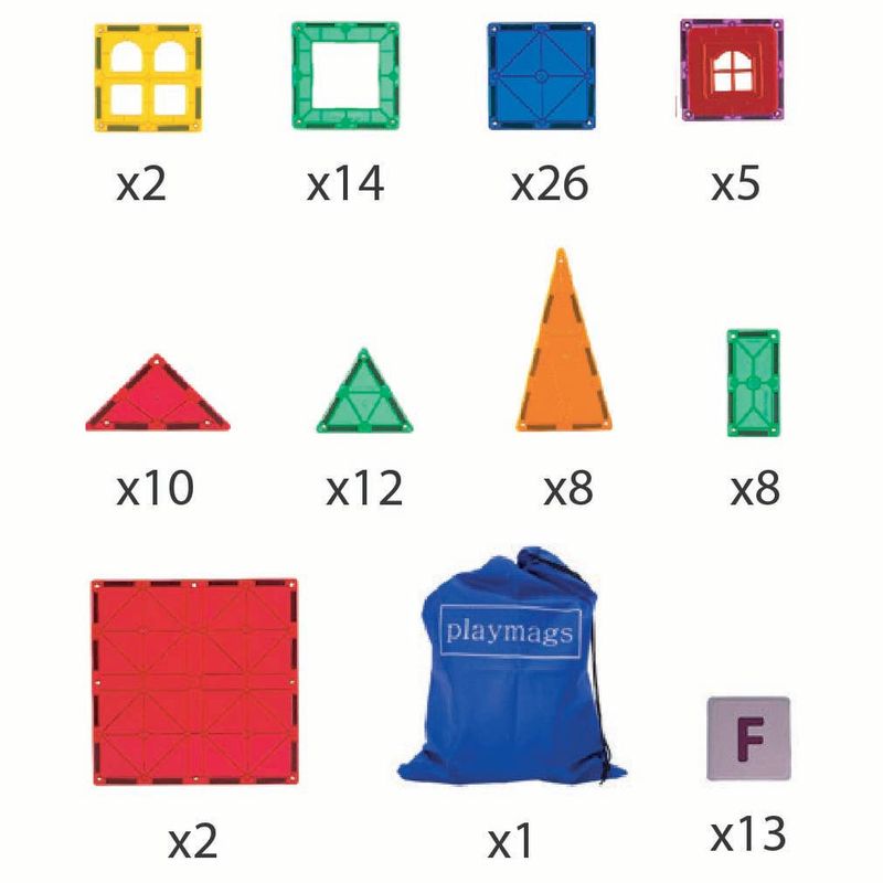 Set di tessere magnetiche per costruzioni – 100 pezzi con lettere e numeri