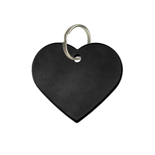 Honden penning hart zwart groot Honden penning hart zwart groot