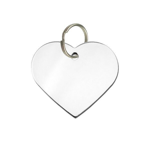 Honden penning hart zilver groot Honden penning hart zilver groot