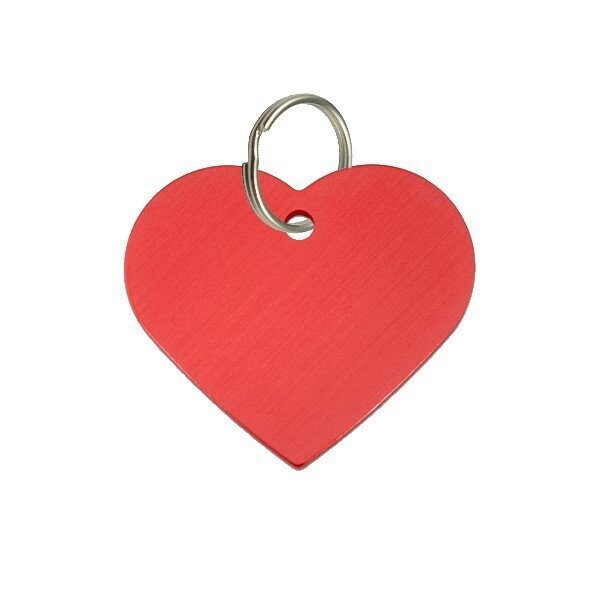 Honden penning hart rood groot Honden penning hart rood groot