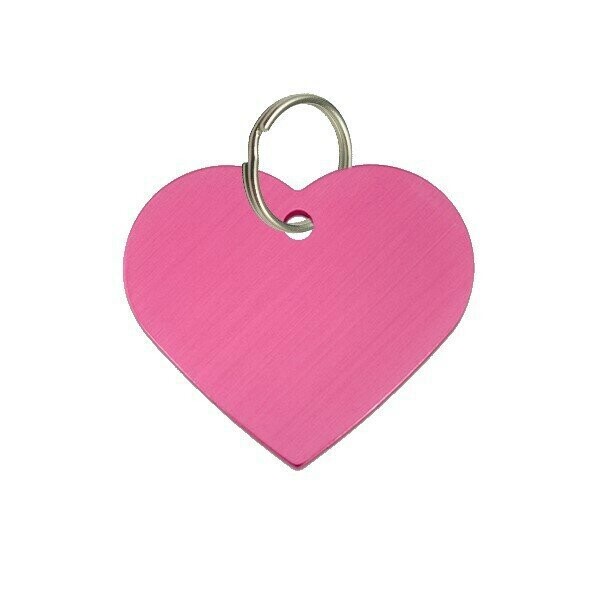 Honden penning hart roze groot Honden penning hart roze groot