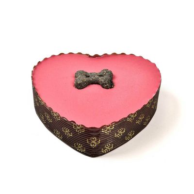 PINK HEART YOGHURT TOPPED PAWTY CAKE