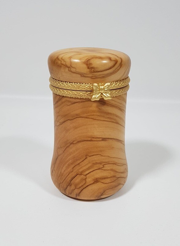 Houten ringendoosje, juwelendoosje, handmade, handgemaakt in België op de houtdraaibank, houtsoort &#39;Venetiaans Olijf&#39;