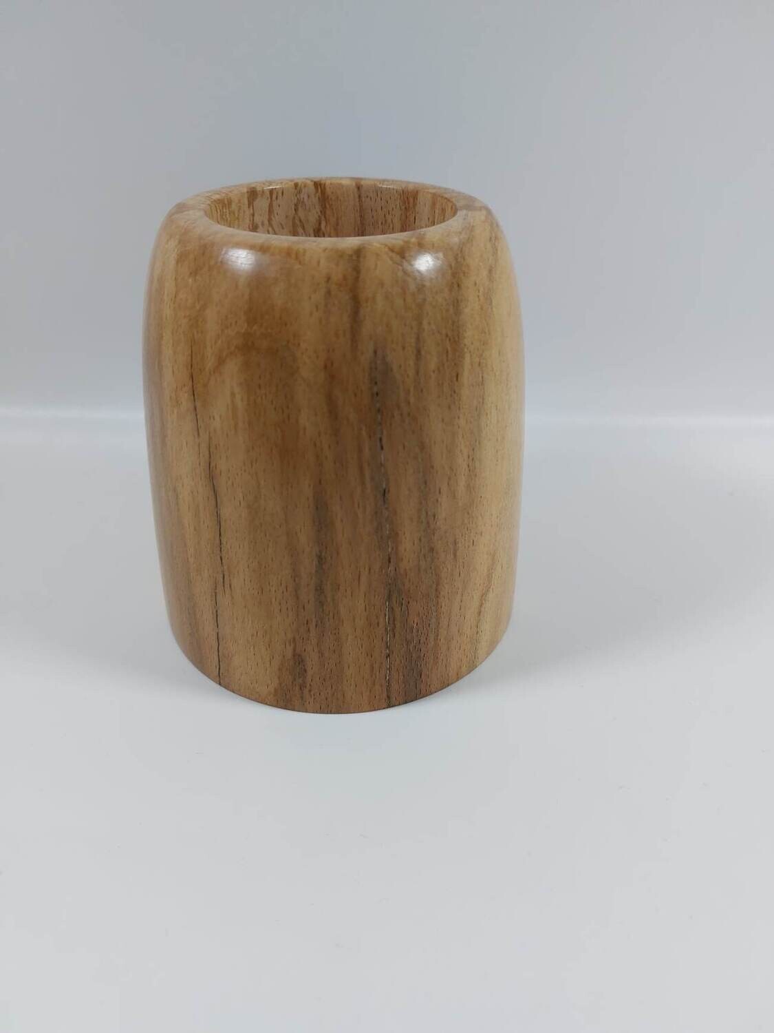 Houten Balpen/potloodhouder, multifunctioneel potje, handmade, handgemaakt in België op de houtdraaibank, houtsoort  &#39;Vervuurde Beuk&#39;.