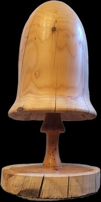 Houten paddenstoelen, handmade, handgemaakt in België op de houtdraaibank, houtsoort TAXUS, medium model
