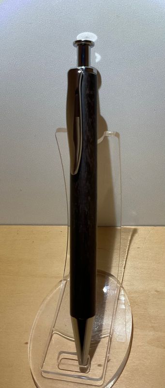 Masterclick houten balpen, handmade in België, houtgedraaid op de houtdraaibank. penkit &#39;Chroom&#39;, afgewerkt met Ziricote hardhout.