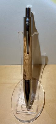 VESPER houten balpen, handmade, gedraaid op de houtdraaibank in België, Chroom penkit van Penn State Industries, afgewerkt met Marble Wood .