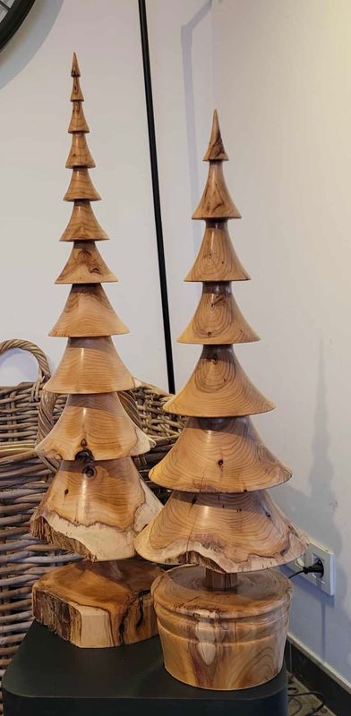 Decoratieve kerstbomen, handgemaakt, handmade in Belgium, handgemaakt in België, ambachtelijk, houtsoort Taxus