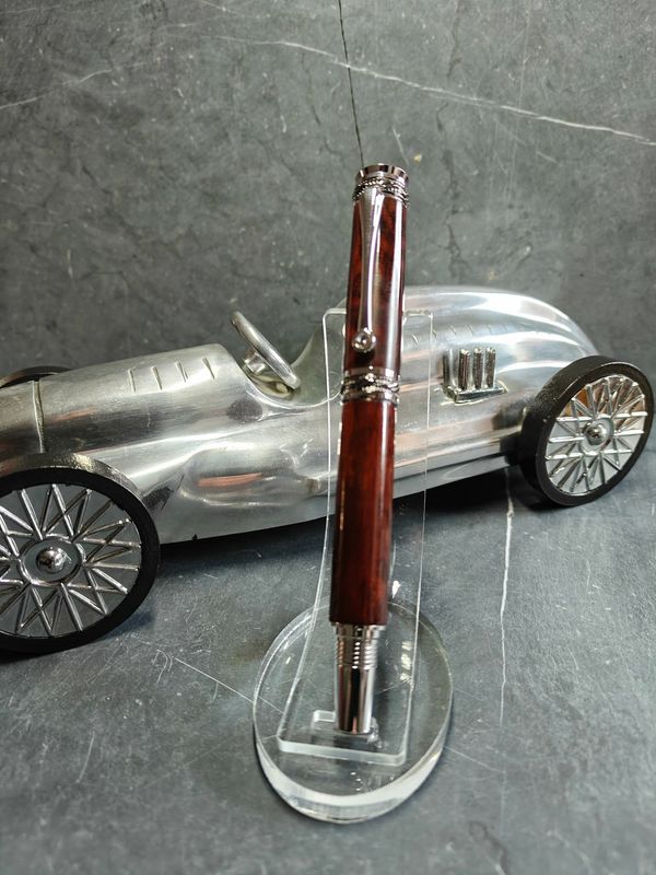 Snake Wood Rollerbalpen Majestic-Junior Rhodium Swarovski Steentje