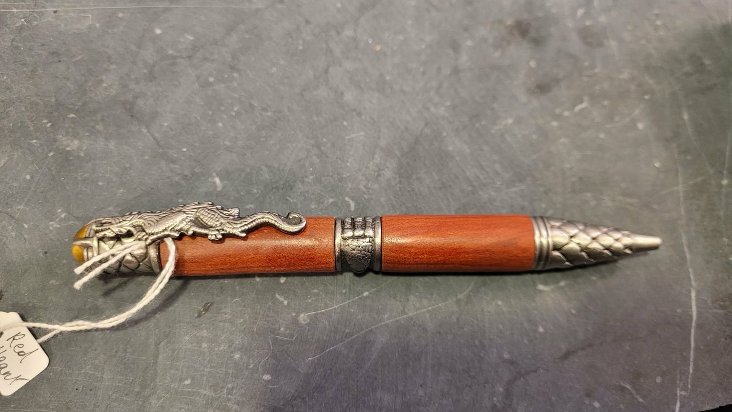 Red Heart balpen Dragon Antique Pewter