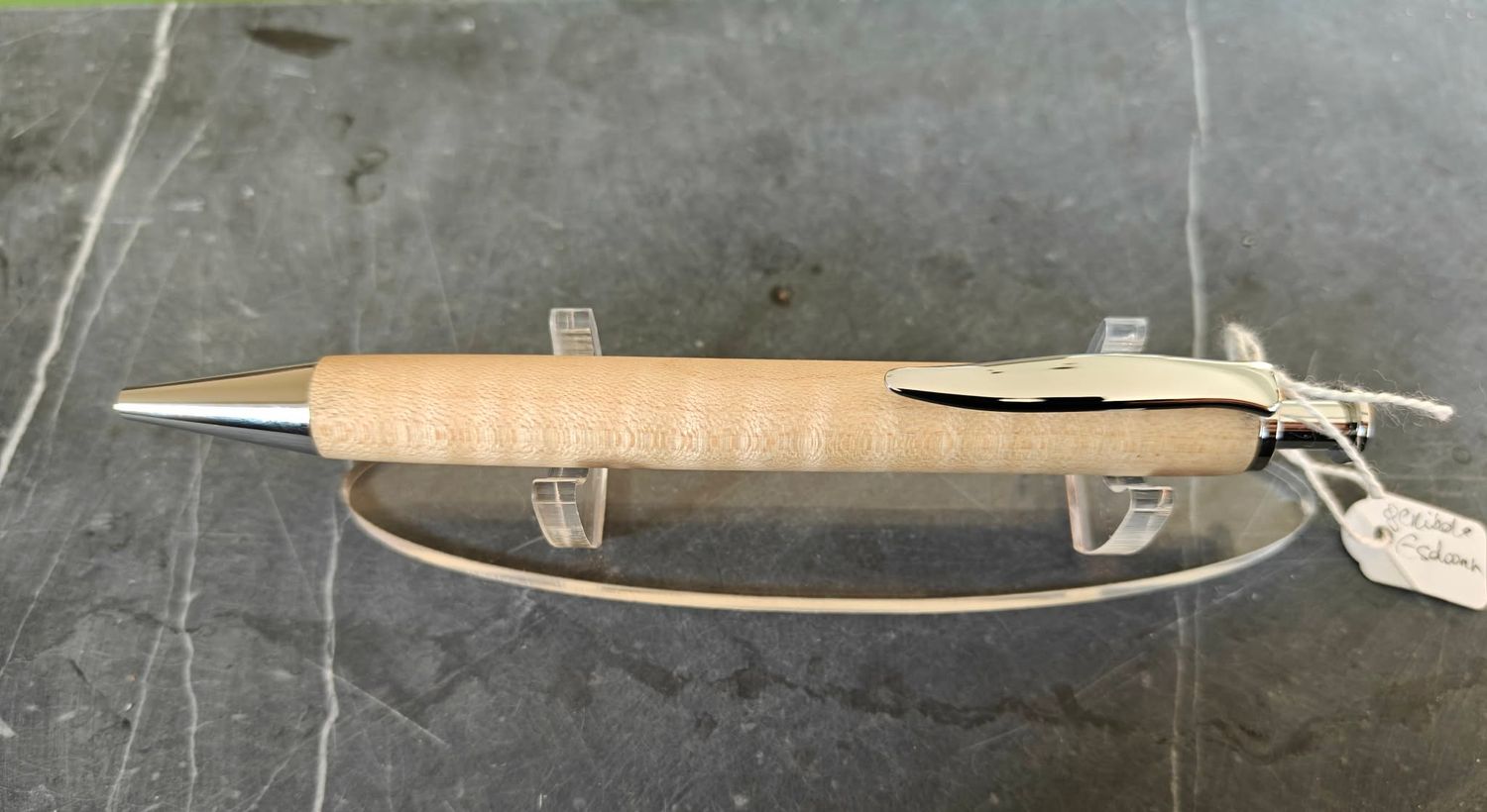 Geribde esdoorn balpen Masterclik Chroom