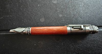 Snake Wood balpen Motor Antique Pewter