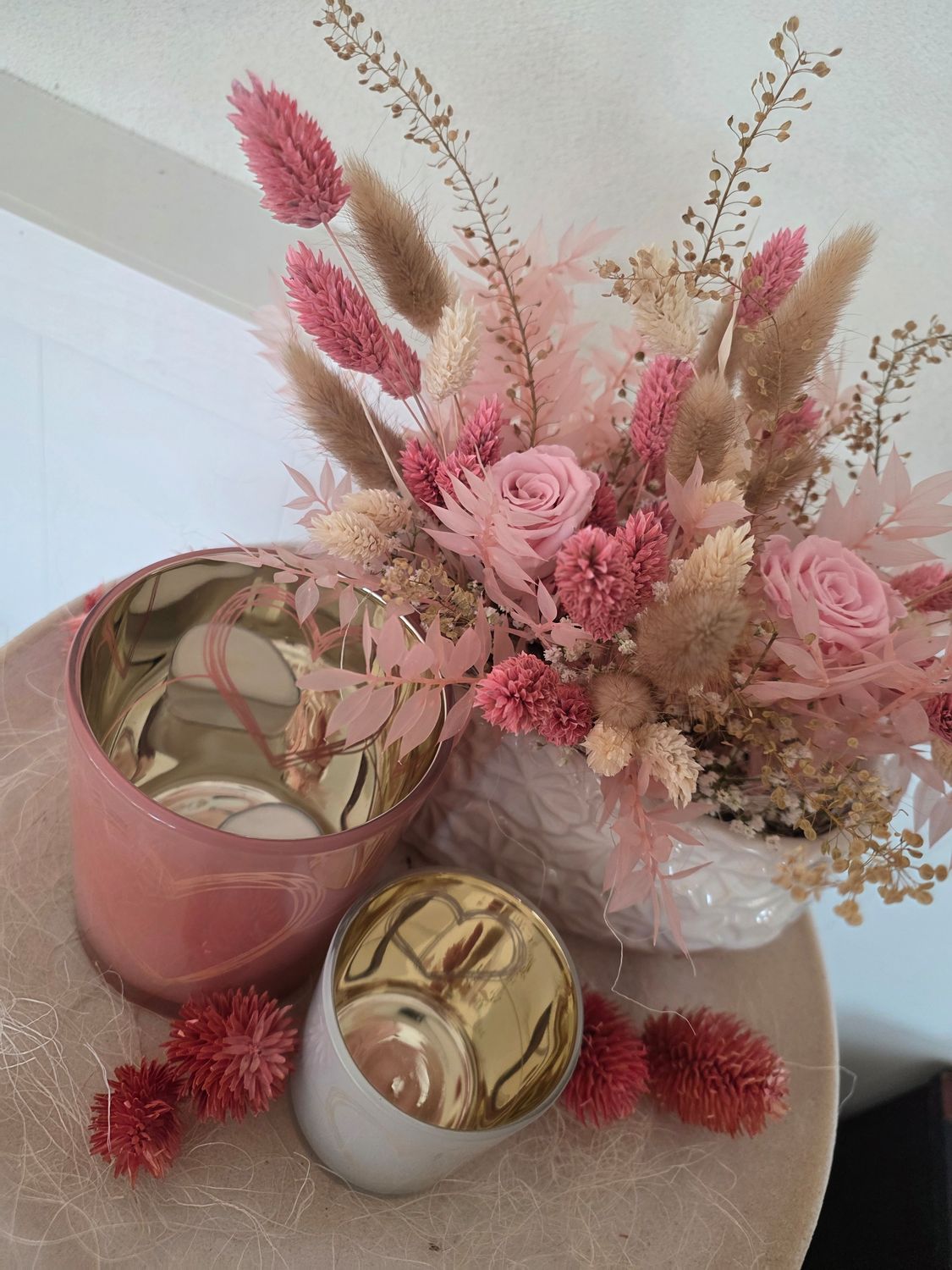 Pot amber (prijs zonder gevriesdroogde rozen)