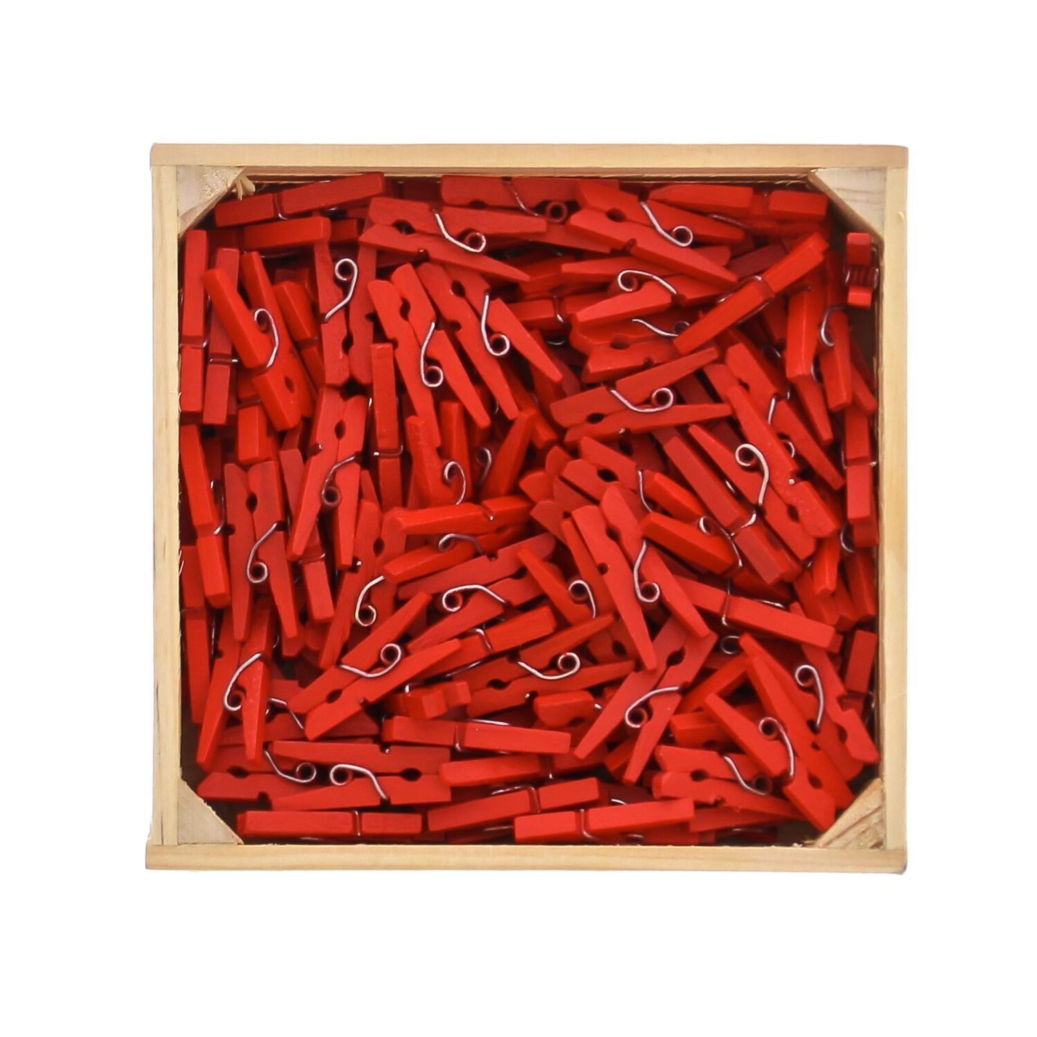 Mini wasknijper rood - 10 stuks