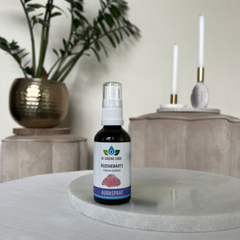 Rozenkwarts auraspray - 50 ml - Kristallen lijn