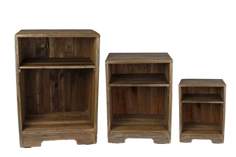 Bijzettafel met schapje naturel hout