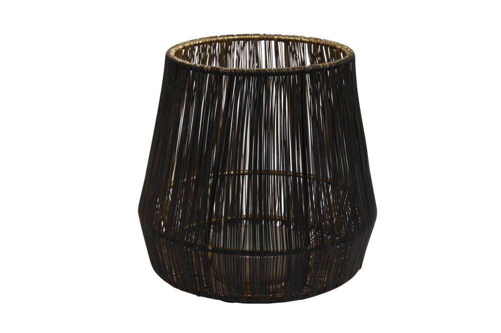 Draadlantaarn M zwart/goud
