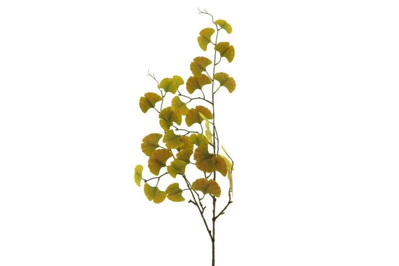 Zijde ‘Ginkgo spray’ Geel 84cm
