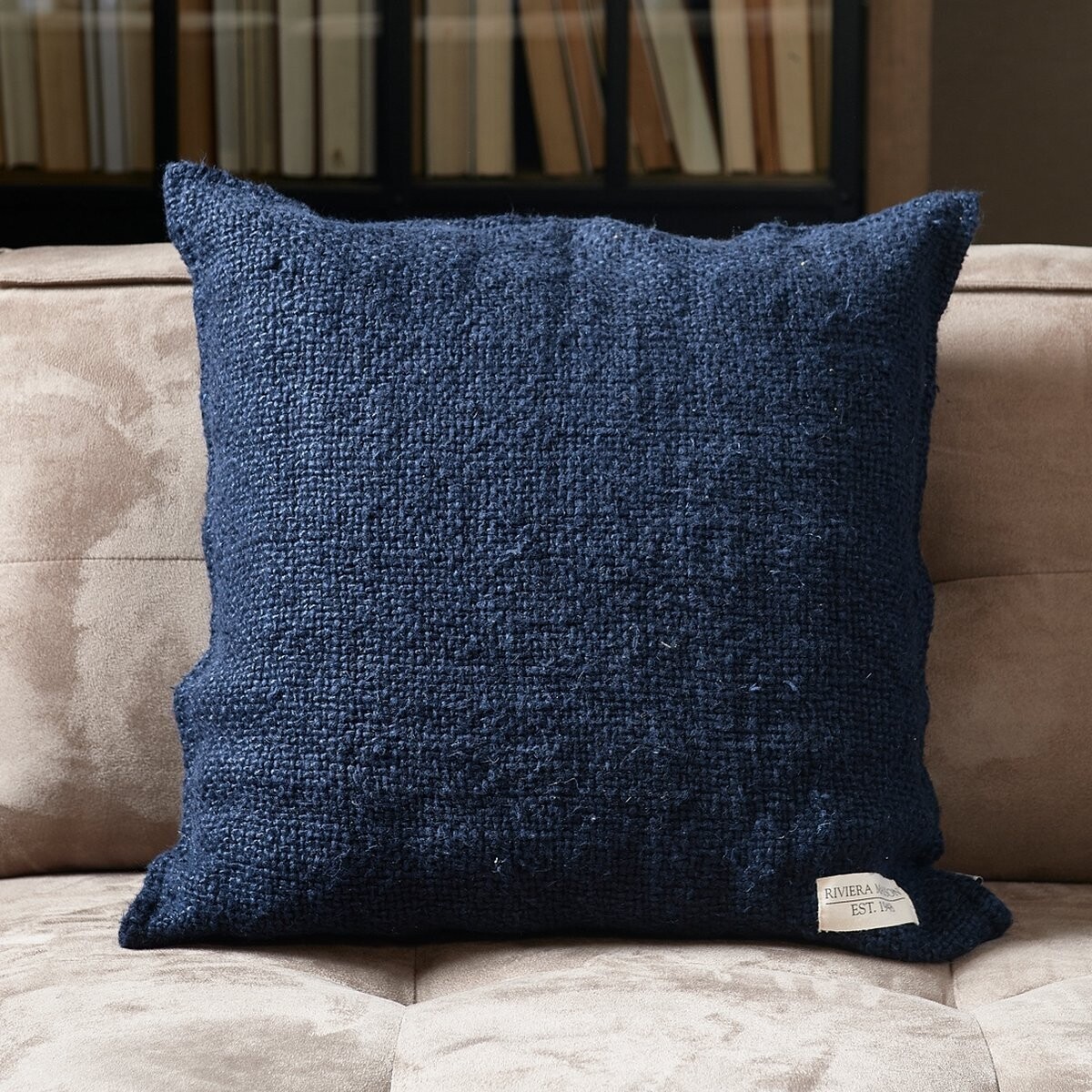 RM Rough Linen Pillow Blue