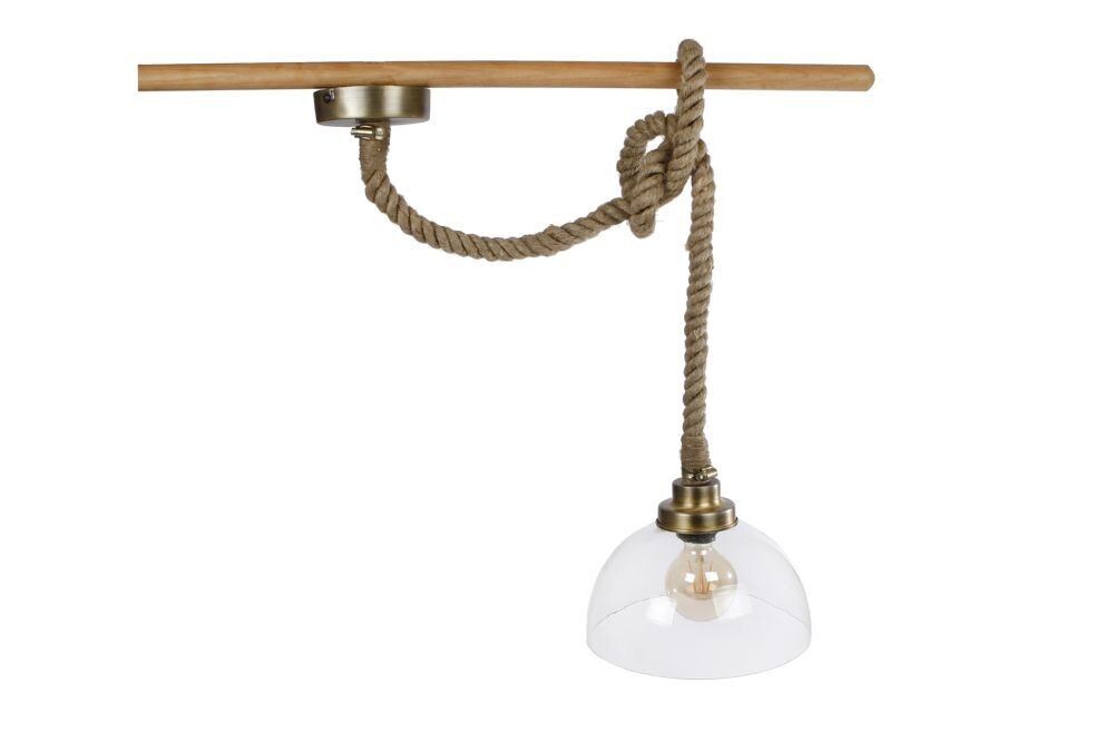 Hanglamp rond dik touw helder glas