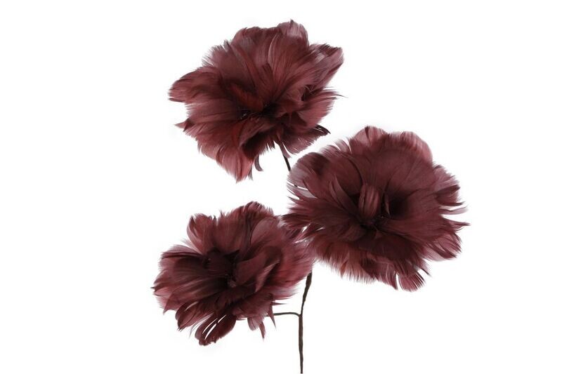 Veren bloemen 3 op steel ROZE