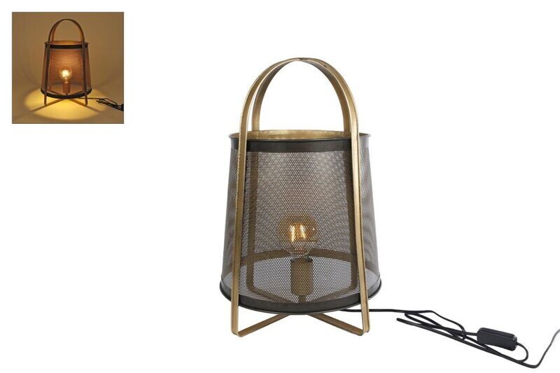Tafellamp zwart/goud metaal S