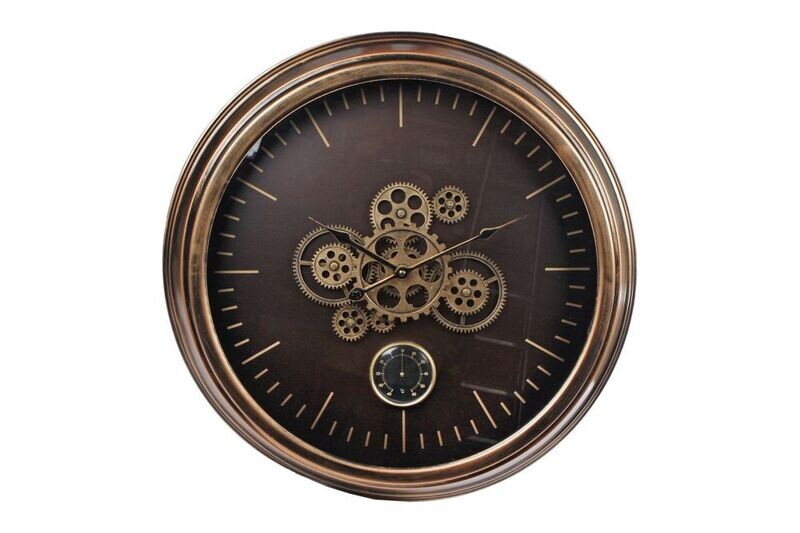 Radarklok met thermometer goud