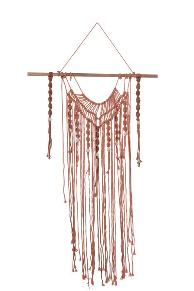 Hanger macramé donkerroze