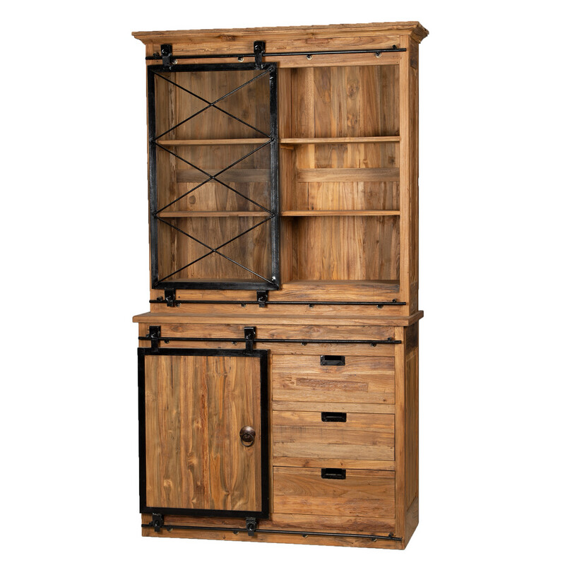 Vitrinekast Teak 140cm