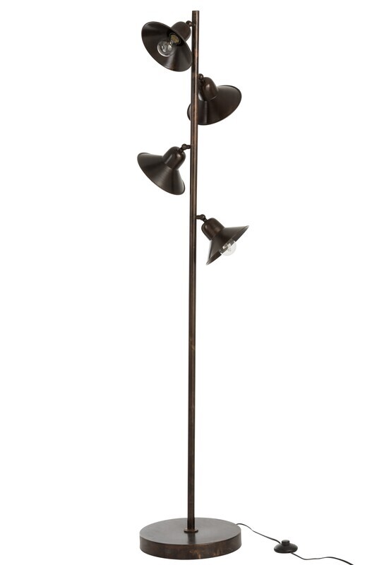 Staanlamp 4 lampen d-bruin