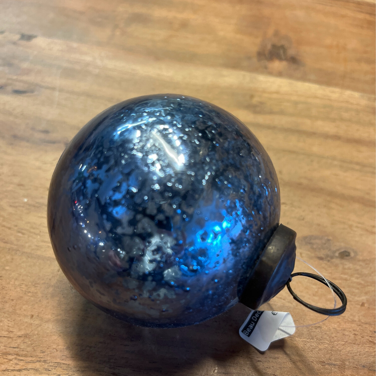 Kerstbal Crushed Foil Aqua