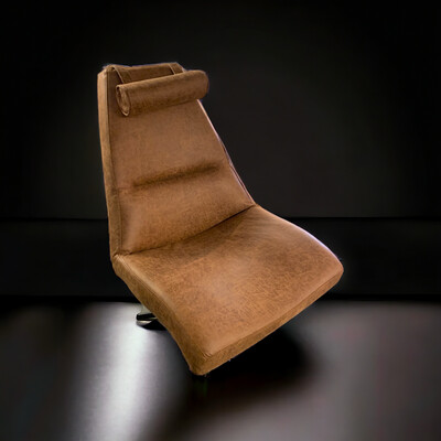 Moderne fauteuil bruin leder