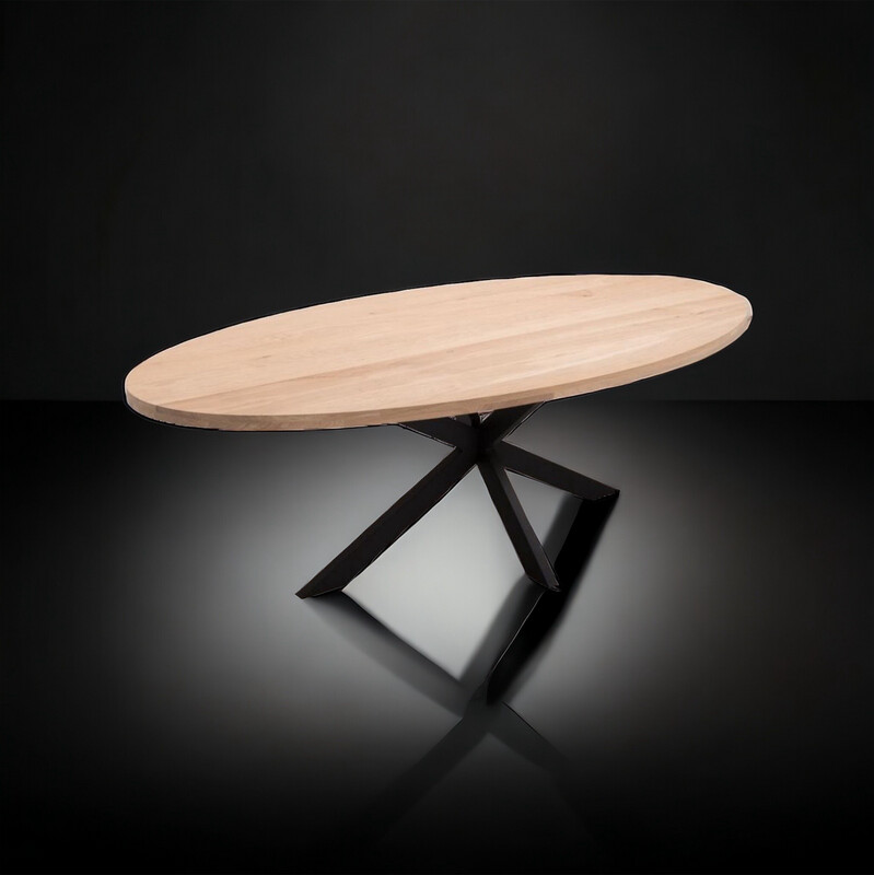 Eettafel eik - ovaal met rechte rand